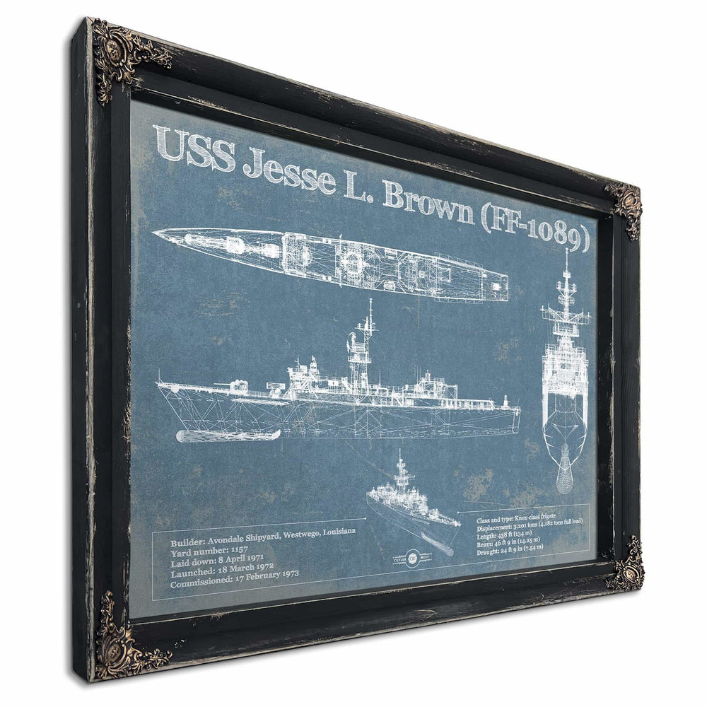 USS Jesse L. Brown (FF-1089) Original Military Wall Art - Customizable