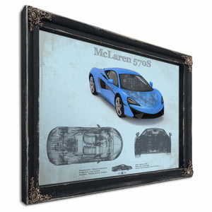 McLaren 570S Blueprint Vintage Auto Print