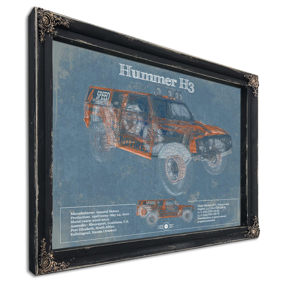 Hummer H3 Vintage Blueprint Auto Print