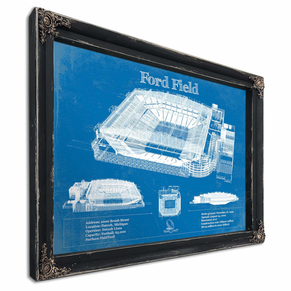Vintage Detroit Lions Ford Field Vintage Wall Art