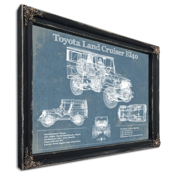Toyota Land Cruiser FJ40 Blueprint Vintage Auto Print