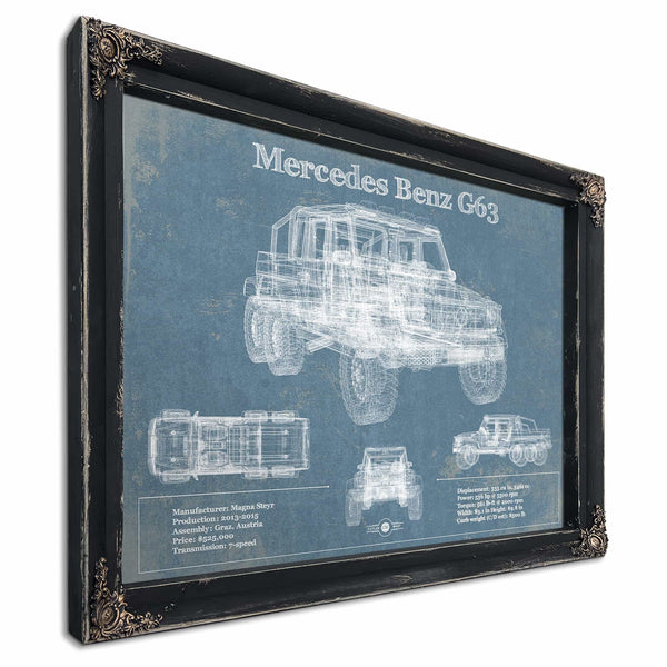 Mercedes Benz G63 Blueprint Vintage Auto Print