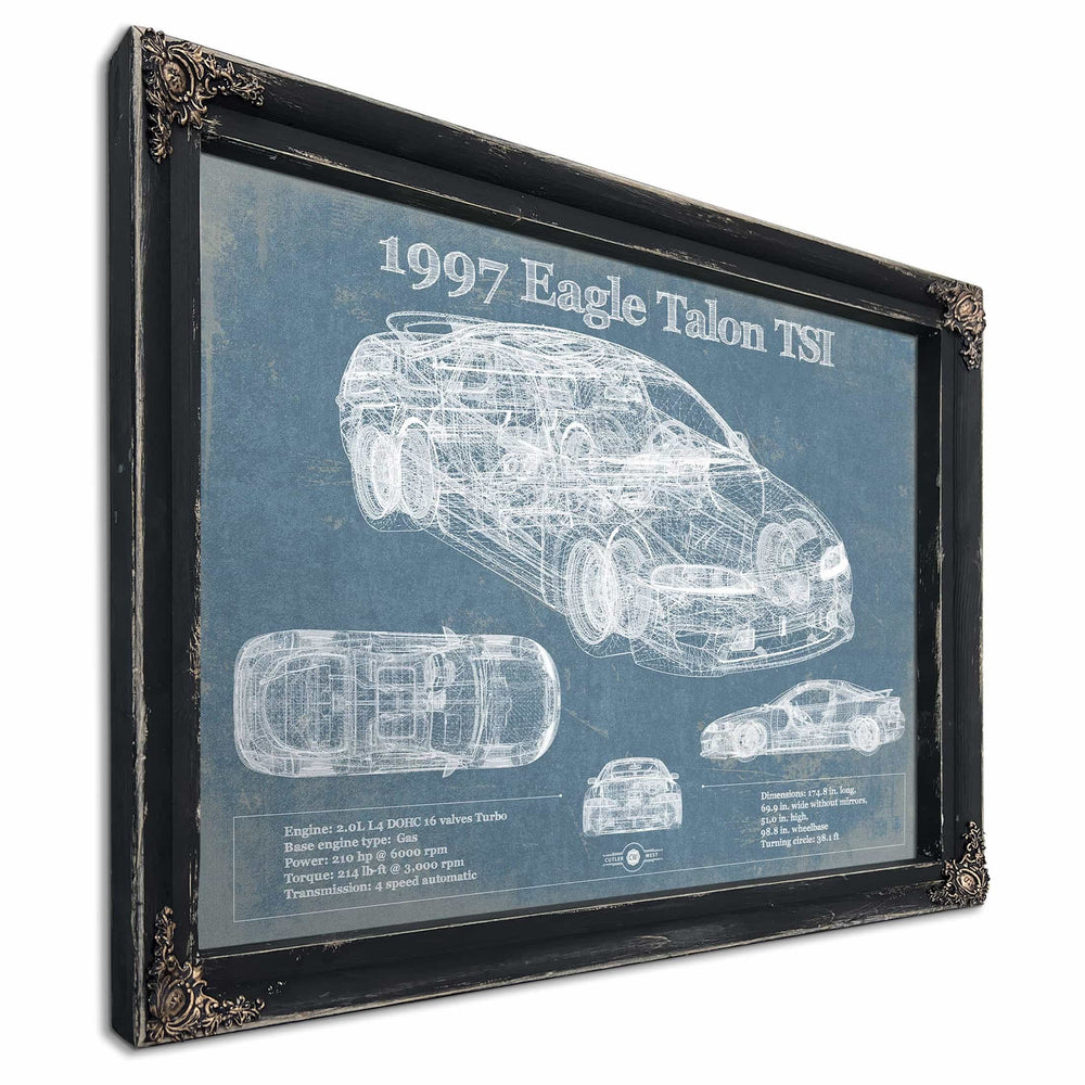 1997 Eagle Talon TSI Vintage Blueprint Auto Print