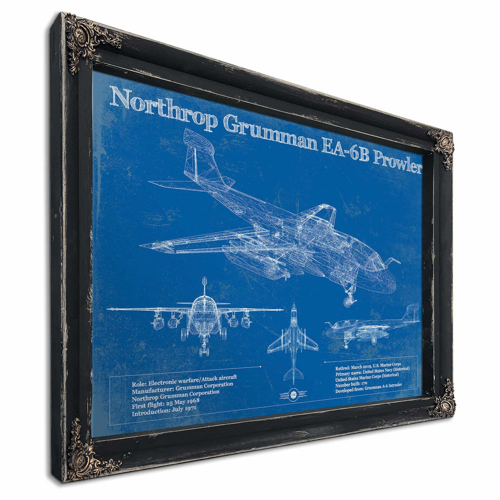 Northrop Grumman EA-6B Prowler Patent Blueprint Original Military Wall Art