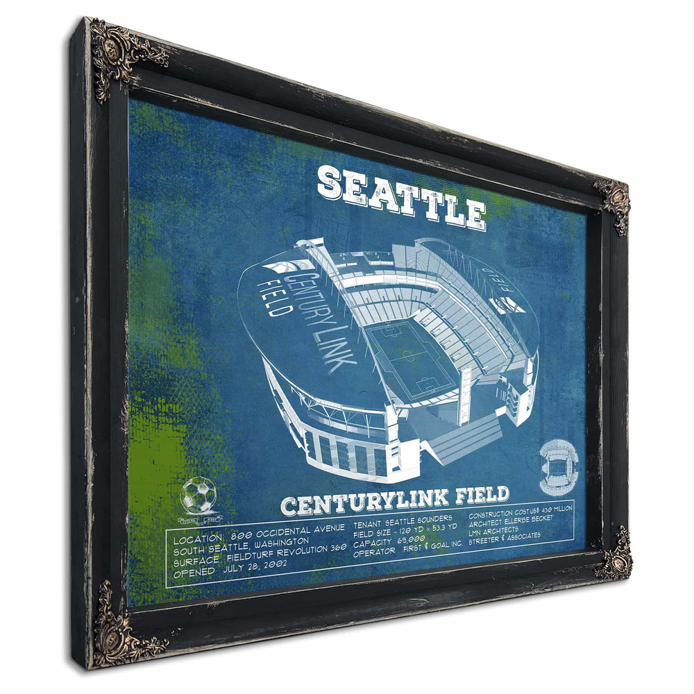 Seattle Sounders F.C. - Vintage Century Link Field MLS Soccer Print