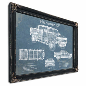Hummer EV Blueprint Vintage Auto Print