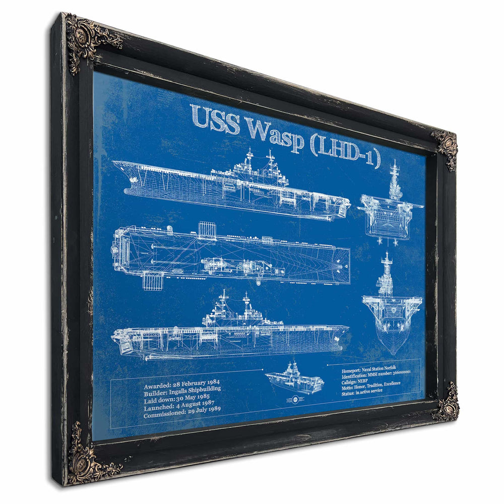 USS Caron (DD-970) Blueprint Original Military Wall Art - Customizable