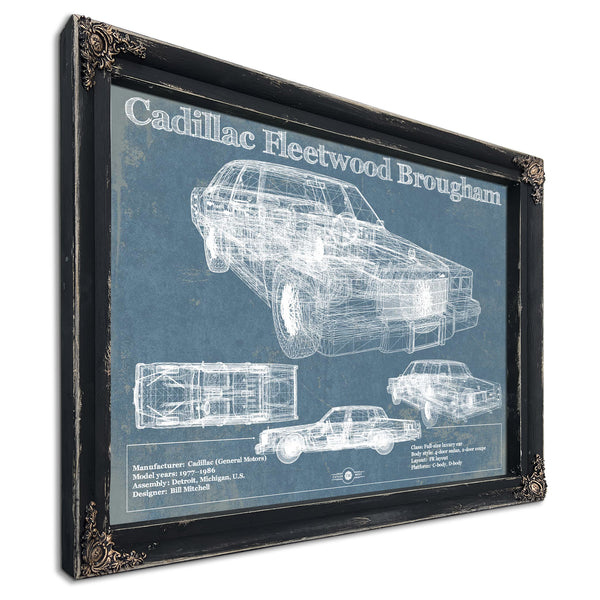 Cadillac Fleetwood Brougham Blueprint Vintage Auto Print