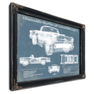 Oldsmobile Starfire 98 Convertible (1957) Blueprint Vintage Auto Print