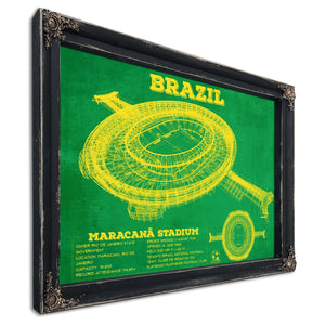 Brazil National Football Team Vintage MaracanÃ£ Stadium Soccer Print