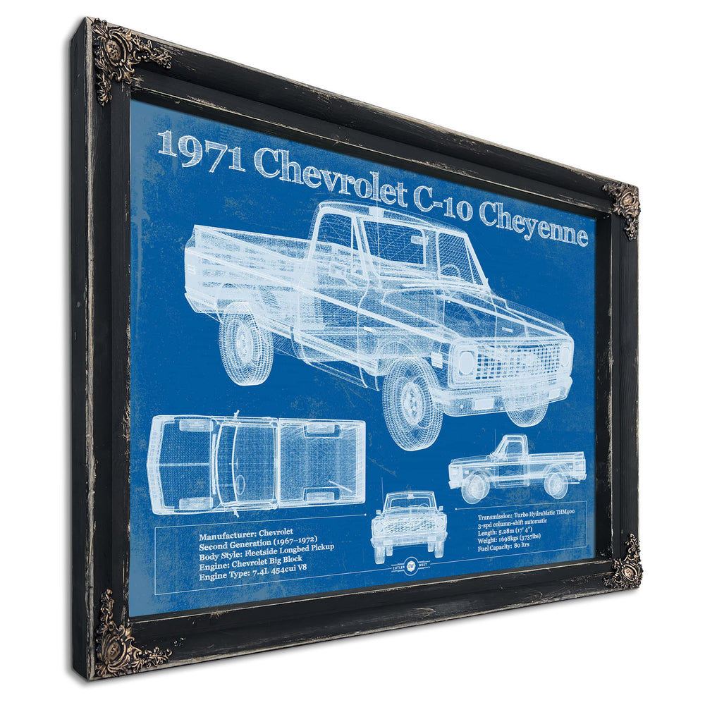 1971 Chevrolet C-10 Cheyenne Original Blueprint Art