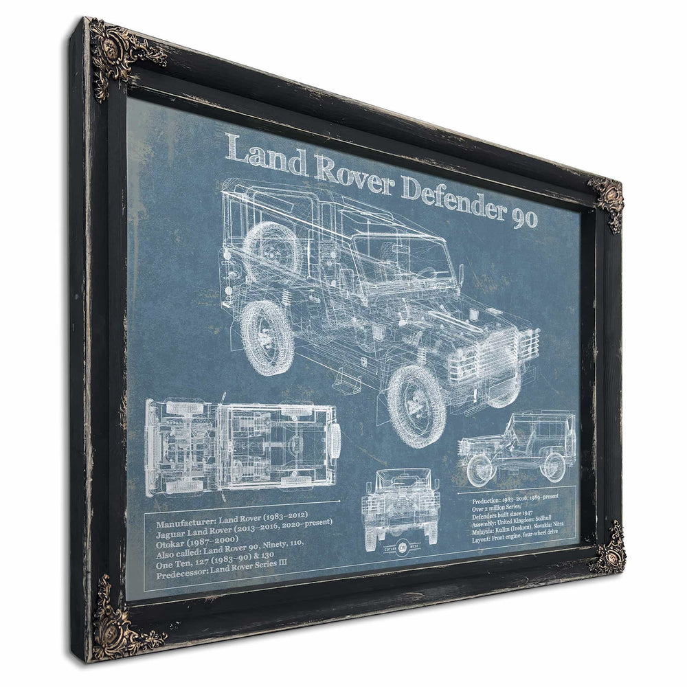 Land Rover Defender 90 Blueprint Vintage Auto Patent Print