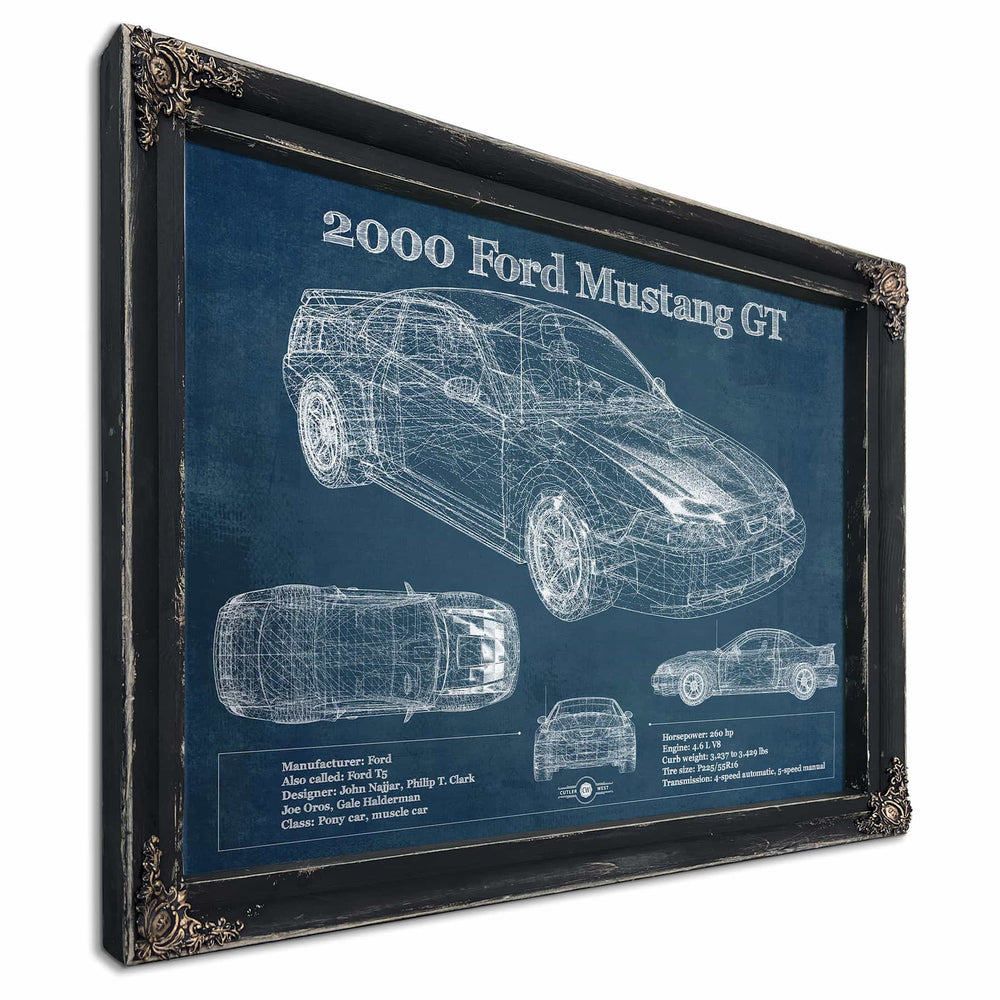 2000 Ford Mustang GT Original Blueprint Art