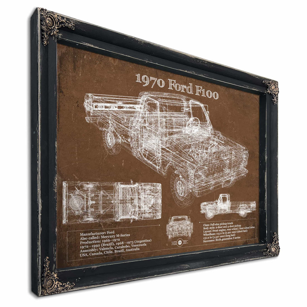 1970 Ford F100 Vintage Blueprint Auto Print