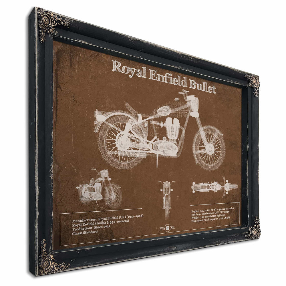 Royal Enfield Bullet Blueprint Motorcycle Patent Print