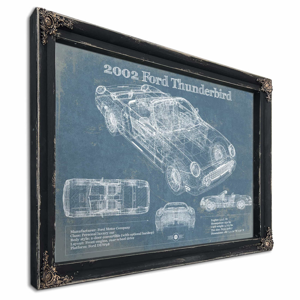 2002 Ford Thunderbird Original Blueprint Art