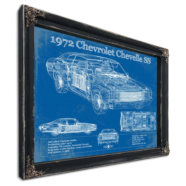 1972 Chevrolet Chevelle SS Original Blueprint Art