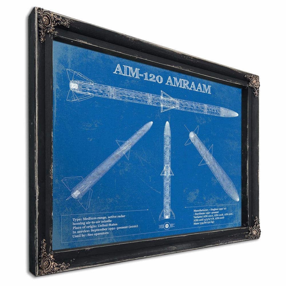 AIM-120 AMRAAM Blueprint Vintage Missile Print
