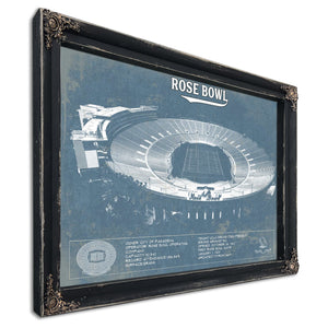 UCLA Bruins Art - Rose Bowl Vintage Stadium Blueprint Art Print