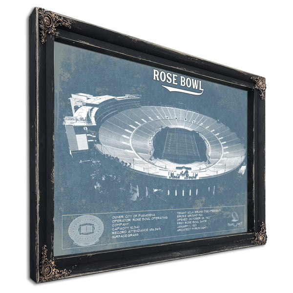 UCLA Bruins Art - Rose Bowl Vintage Stadium Blueprint Art Print