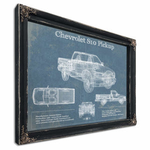 Chevrolet S10 Pickup Vintage Blueprint Auto Print