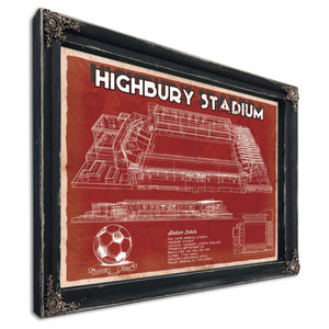 Arsenal Football Club - Vintage Highbury Stadium Soccer Print
