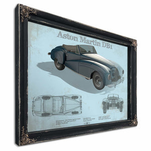 Aston Martin DB1 Blueprint Vintage Auto Print
