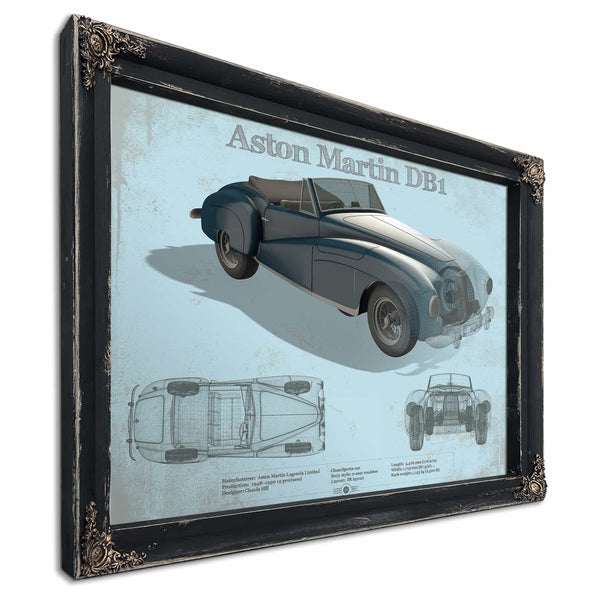 Aston Martin DB1 Blueprint Vintage Auto Print