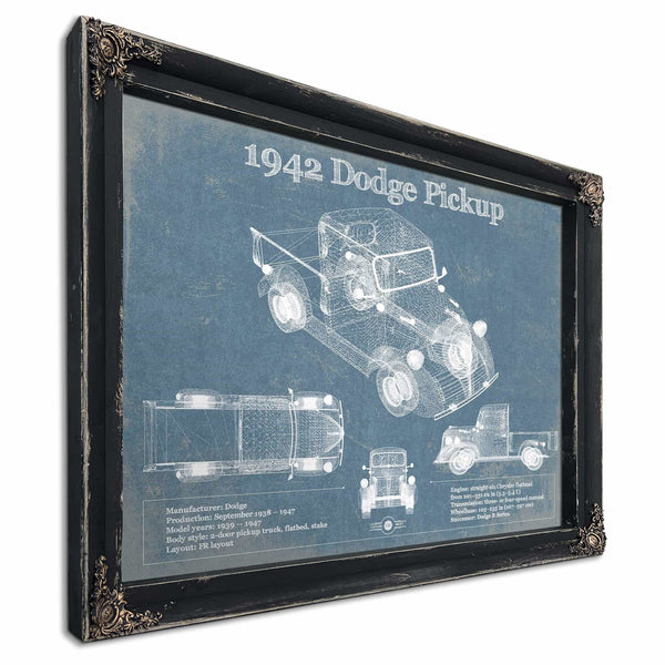1942 Dodge Pickup Vintage Blueprint Auto Print
