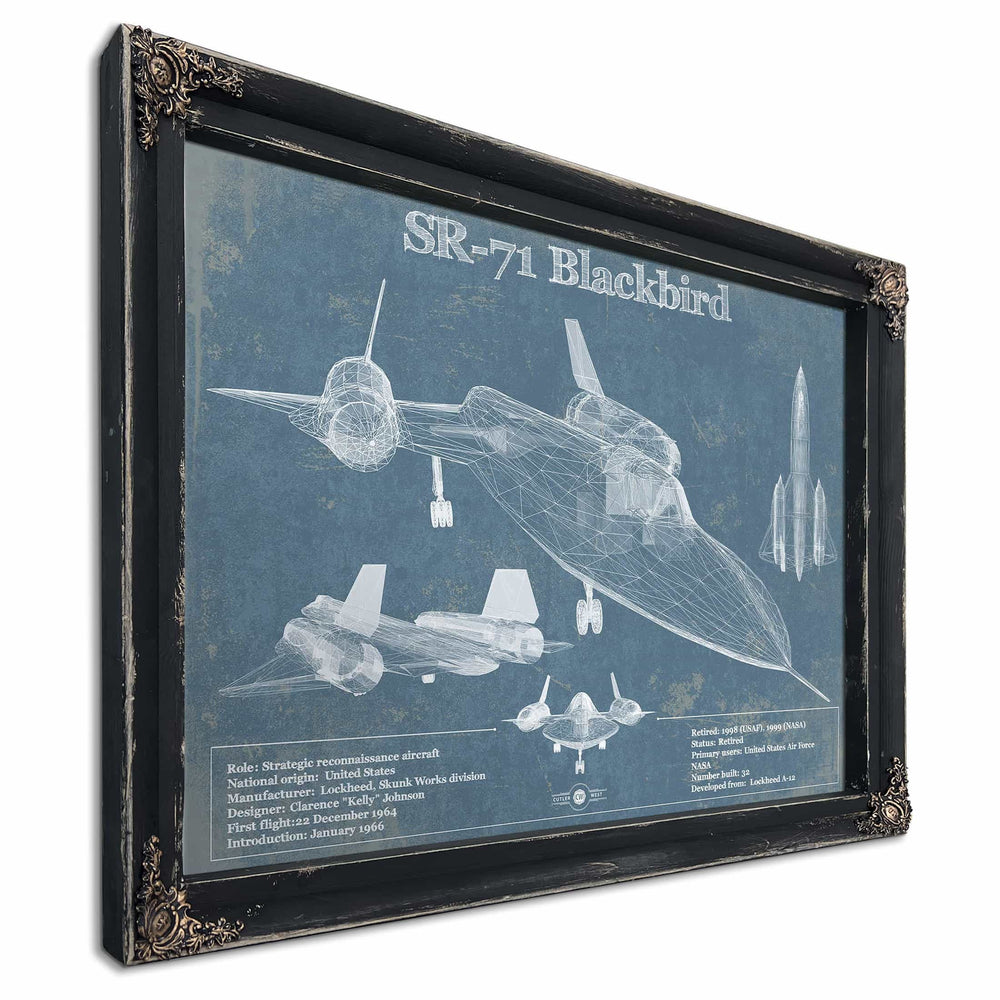 SR-71 Blackbird Blue Version - Aircraft Original Military Wall Art