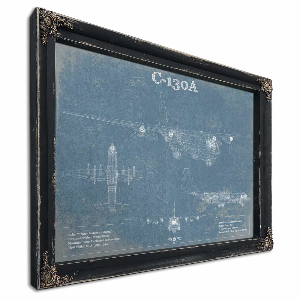 AC-130A Vintage Aviation Blueprint Military Print