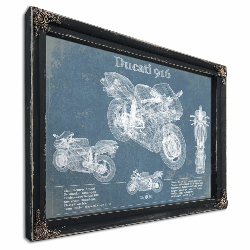 Ducati 916 Blueprint Motorcycle Patent Print