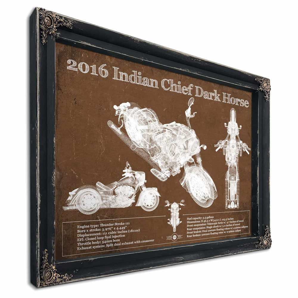 2016-2019 Indian Chief Dark Horse Motorcycle Patent Print