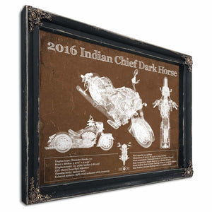 2016-2019 Indian Chief Dark Horse Motorcycle Patent Print
