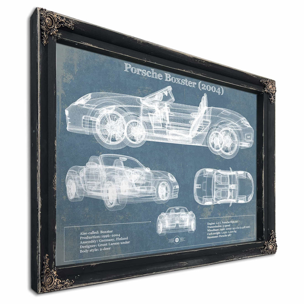 Porsche Boxster (2004) Blueprint Vintage Auto Print