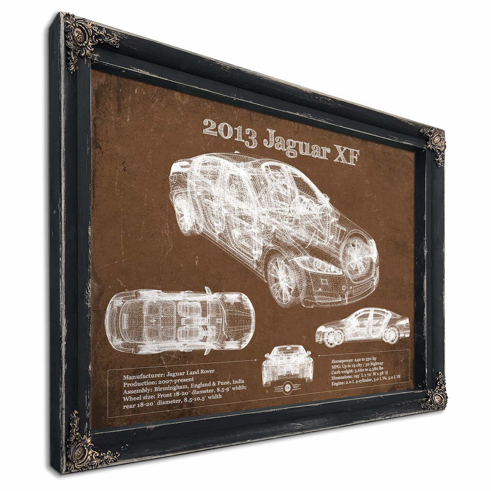 2013 Jaguar XF Blueprint Vintage Auto Print