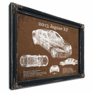 2013 Jaguar XF Blueprint Vintage Auto Print