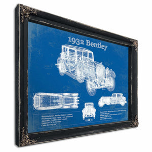 1932 Bentley Vintage Blueprint Auto Print
