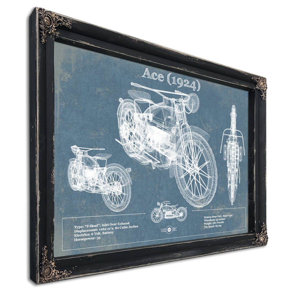 Ace (1924) Blueprint Motorcycle Patent Print