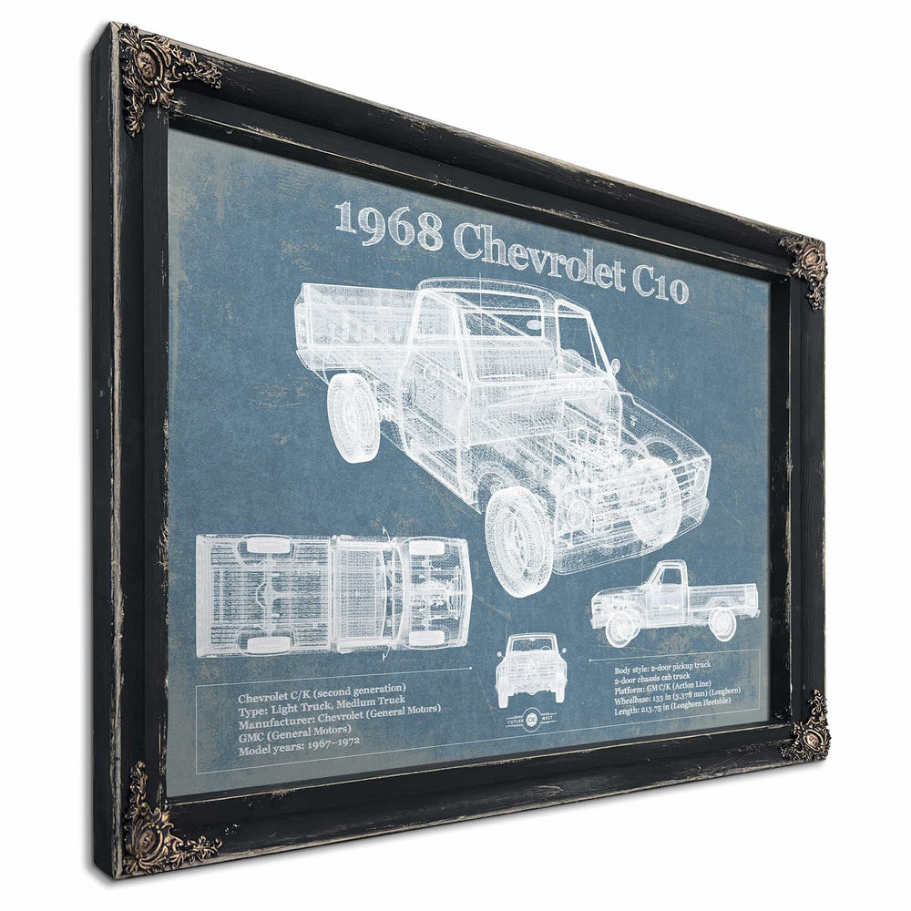 1968 Chevrolet C10 Pickup Fleet Side Truck Vintage Blueprint