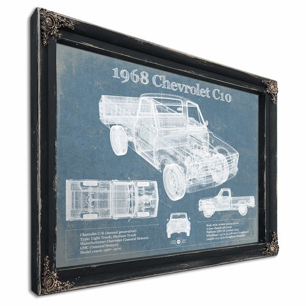 1968 Chevrolet C10 Pickup Fleet Side Truck Vintage Blueprint