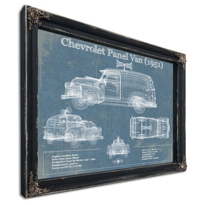 Chevrolet Panel Van 1951 Car Blueprint Vintage Auto Print
