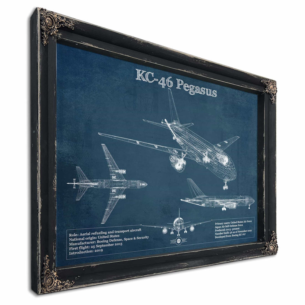 Boeing KC-46 Pegasus Vintage Aviation Blueprint Print - Custom Pilot Name Can Be Added