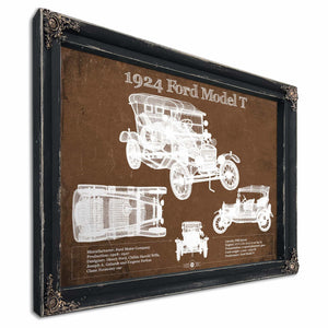 1924 Ford Model T Vintage Blueprint Auto Print