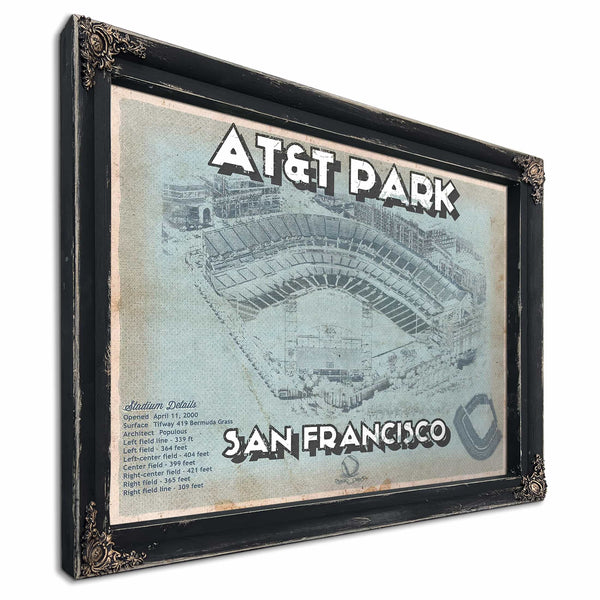 San Francisco Giants - AT&T Park Vintage Baseball Print