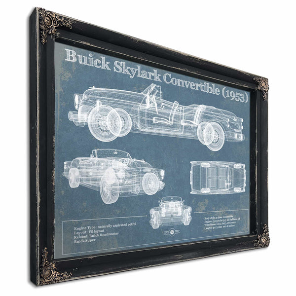 Buick Skylark Convertible (1953) Vintage Blueprint Auto Print