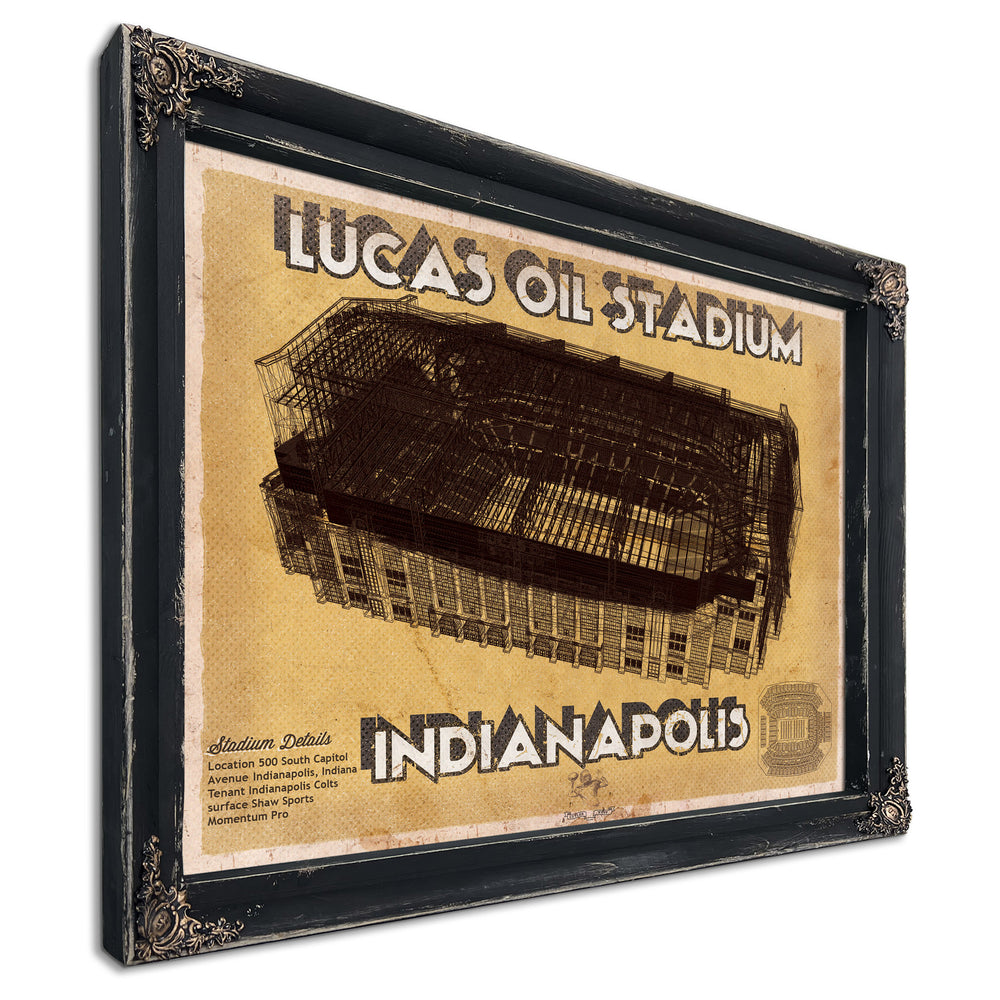 Indianapolis Colts Lucas Oil Stadium Vintage Football Print