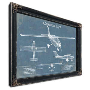 Cessna 177 (Cardinal) Vintage Blueprint Airplane Print