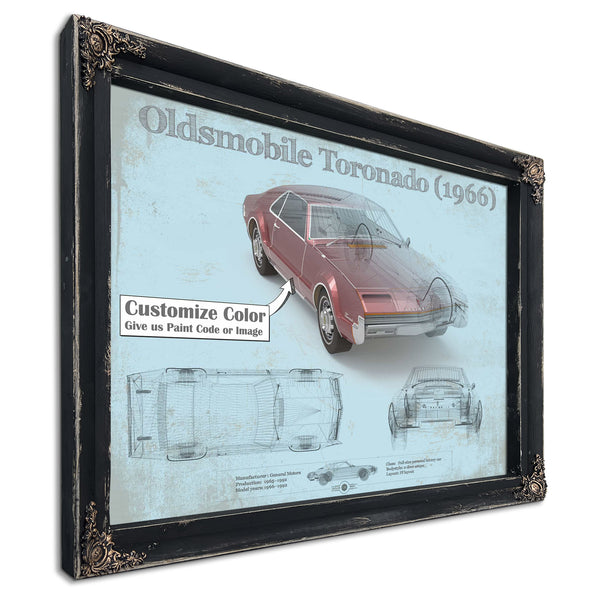 Oldsmobile Toronado (1966) Car Original Blueprint Art