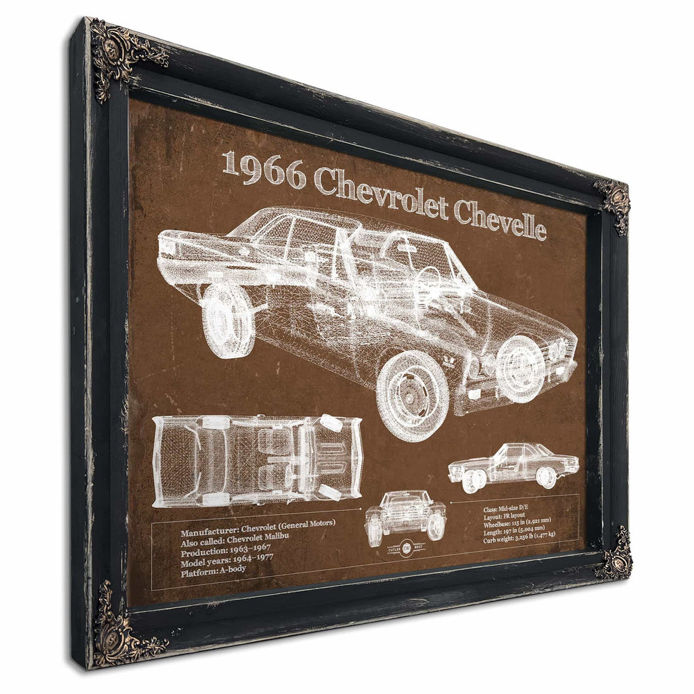 1966 Chevelle Chevelle (Malibu) SS-396 Hardtop Coupe Original Blueprint Art